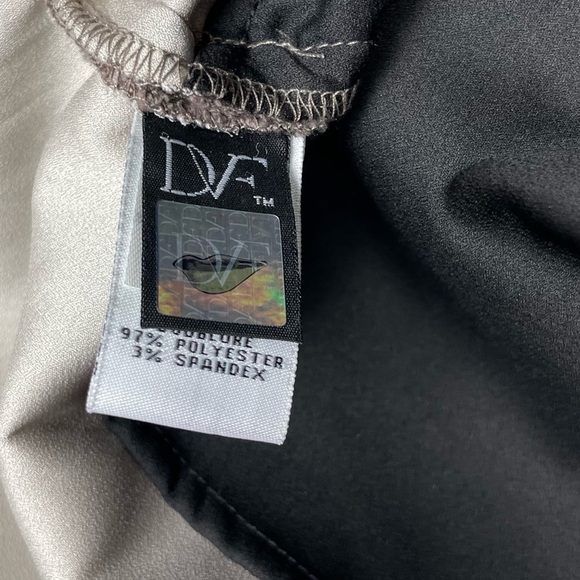 Diane Von Furstenberg Dress Women’s 6 Taupe Sarita Pebble Lace Leather Party - Picture 13 of 13